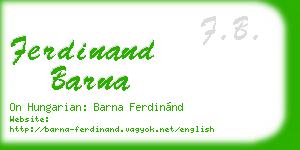 ferdinand barna business card