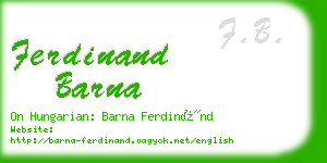 ferdinand barna business card
